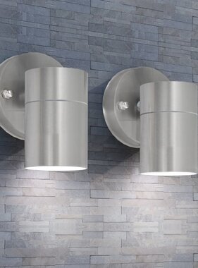 VidaXL Buitenwandlampen 2 st neerwaarts roestvrij staal