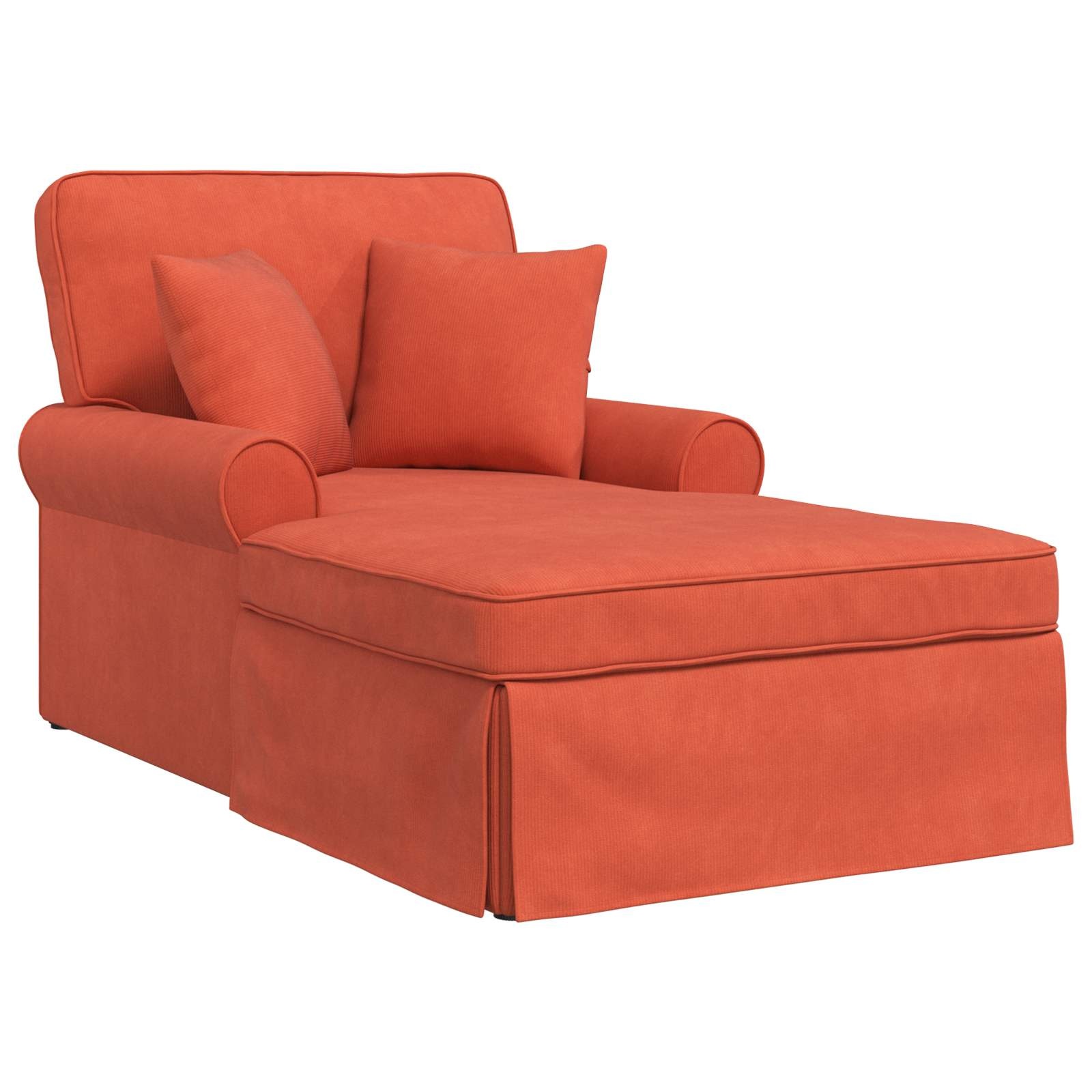 VidaXL Chaise Lounge met Rok met kussen Rood-oranje 91 x 157 x 91 cm