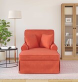 VidaXL Chaise Lounge met Rok met kussen Rood-oranje 91 x 157 x 91 cm