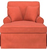 VidaXL Chaise Lounge met Rok met kussen Rood-oranje 91 x 157 x 91 cm