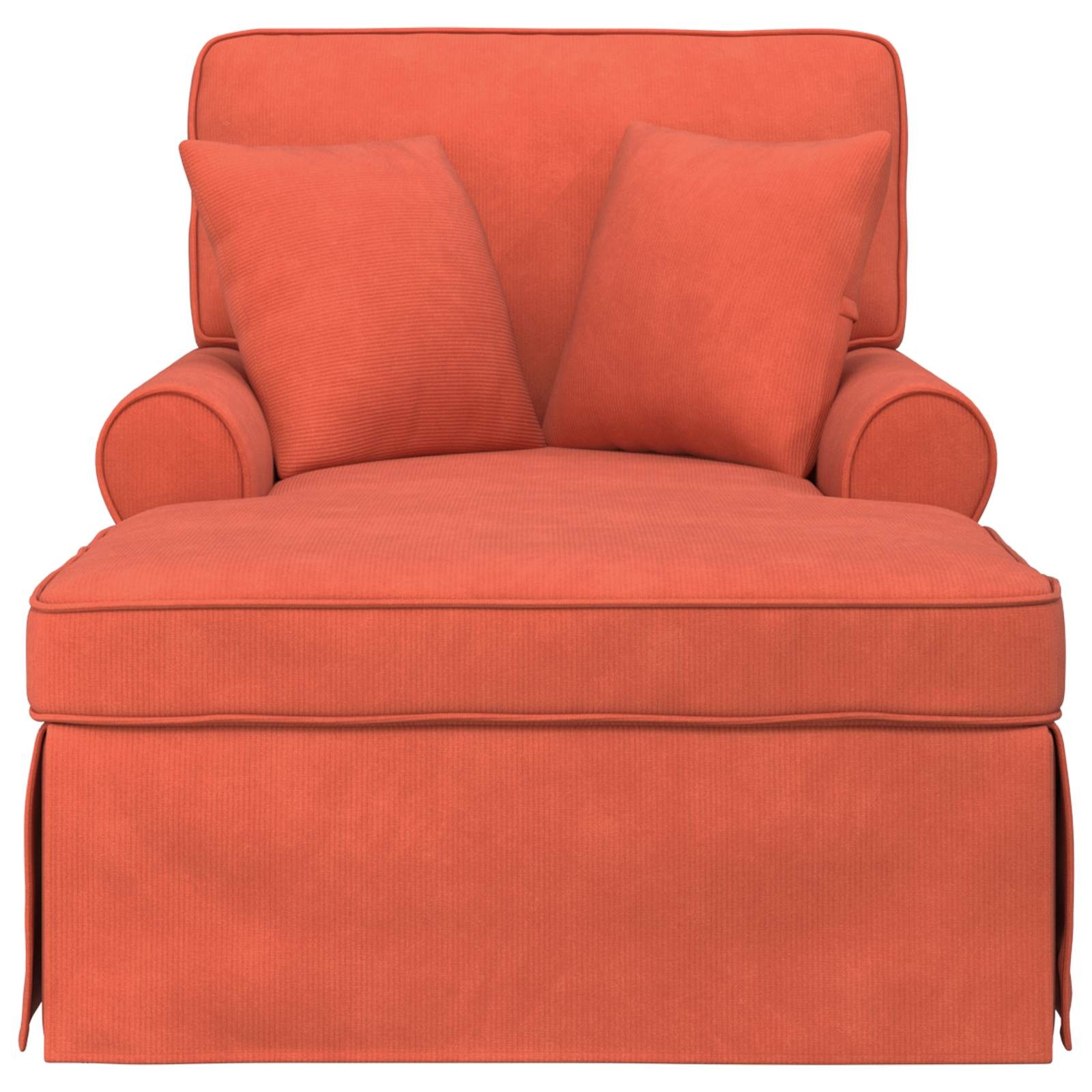 VidaXL Chaise Lounge met Rok met kussen Rood-oranje 91 x 157 x 91 cm