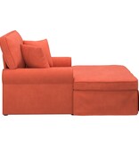 VidaXL Chaise Lounge met Rok met kussen Rood-oranje 91 x 157 x 91 cm