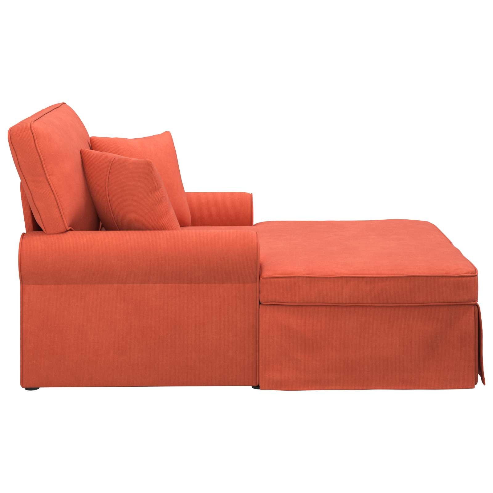 VidaXL Chaise Lounge met Rok met kussen Rood-oranje 91 x 157 x 91 cm