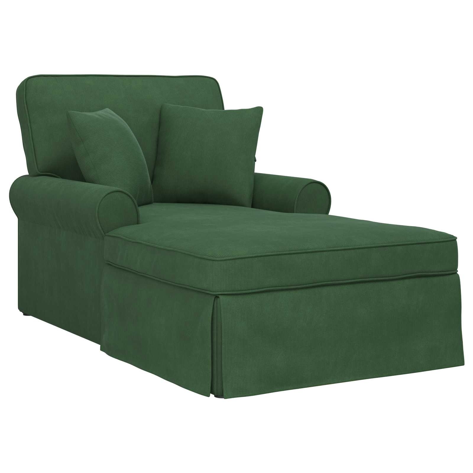 VidaXL Chaise Lounge met Rok met kussen Jungle Groen 91 x 157 x 91 cm