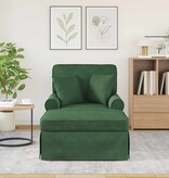 VidaXL Chaise Lounge met Rok met kussen Jungle Groen 91 x 157 x 91 cm