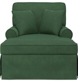 VidaXL Chaise Lounge met Rok met kussen Jungle Groen 91 x 157 x 91 cm