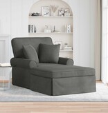 VidaXL Chaise Lounge met Rok met kussen Donkergrijs 91 x 157 x 91 cm