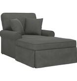 VidaXL Chaise Lounge met Rok met kussen Donkergrijs 91 x 157 x 91 cm