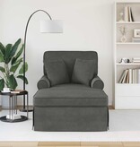 VidaXL Chaise Lounge met Rok met kussen Donkergrijs 91 x 157 x 91 cm