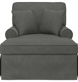 VidaXL Chaise Lounge met Rok met kussen Donkergrijs 91 x 157 x 91 cm