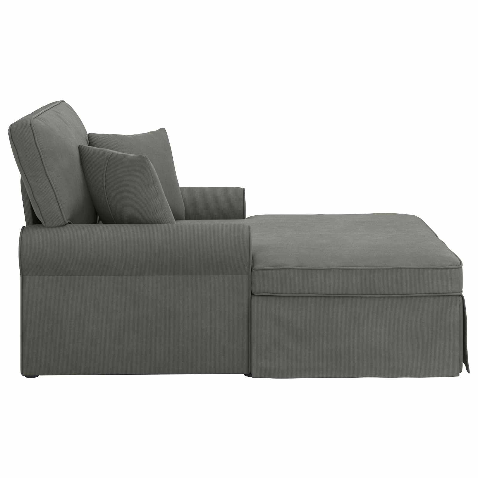 VidaXL Chaise Lounge met Rok met kussen Donkergrijs 91 x 157 x 91 cm
