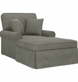 VidaXL Chaise Lounge met Rok met kussen Lichtgrijs 91 x 157 x 91 cm