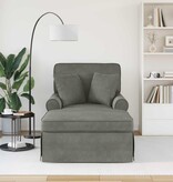 VidaXL Chaise Lounge met Rok met kussen Lichtgrijs 91 x 157 x 91 cm