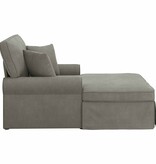 VidaXL Chaise Lounge met Rok met kussen Lichtgrijs 91 x 157 x 91 cm