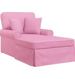 VidaXL Chaise Lounge met Rok met kussen Roze 91 x 157 x 91 cm Stof