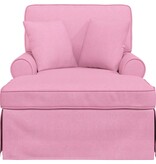 VidaXL Chaise Lounge met Rok met kussen Roze 91 x 157 x 91 cm Stof