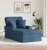 VidaXL Chaise Lounge met Rok met kussen Blauw 91 x 157 x 91 cm Stof