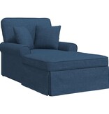 VidaXL Chaise Lounge met Rok met kussen Blauw 91 x 157 x 91 cm Stof
