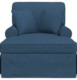 VidaXL Chaise Lounge met Rok met kussen Blauw 91 x 157 x 91 cm Stof