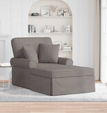 VidaXL Chaise Lounge met Rok met kussen Taupe 91 x 157 x 91 cm Stof