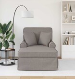 VidaXL Chaise Lounge met Rok met kussen Taupe 91 x 157 x 91 cm Stof