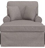 VidaXL Chaise Lounge met Rok met kussen Taupe 91 x 157 x 91 cm Stof