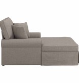 VidaXL Chaise Lounge met Rok met kussen Taupe 91 x 157 x 91 cm Stof