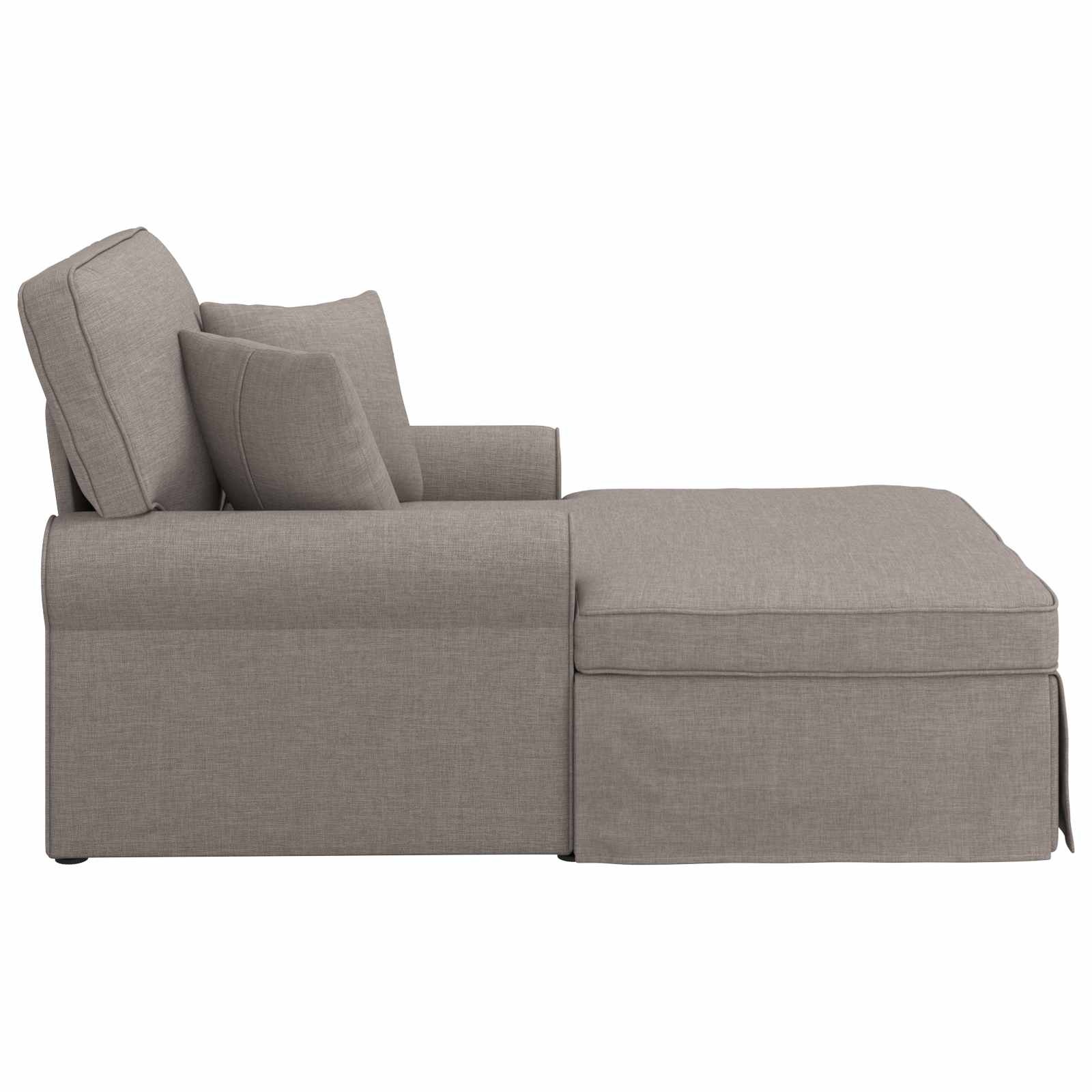 VidaXL Chaise Lounge met Rok met kussen Taupe 91 x 157 x 91 cm Stof