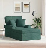 VidaXL Chaise Lounge met Rok Donkergroen 91 x 157 x 91 cm Stof