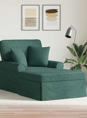 VidaXL Chaise Lounge met Rok Donkergroen 91 x 157 x 91 cm Stof