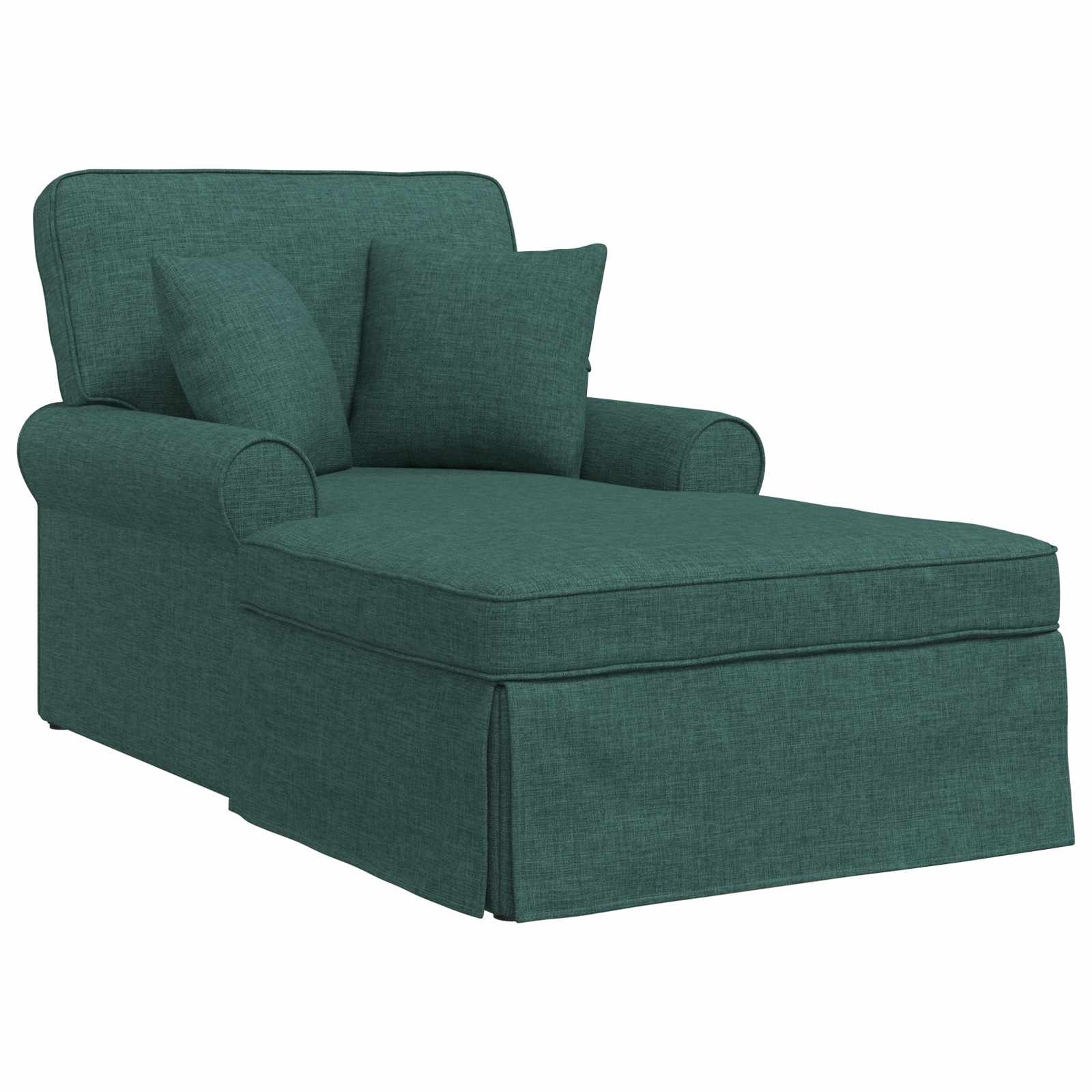 VidaXL Chaise Lounge met Rok Donkergroen 91 x 157 x 91 cm Stof