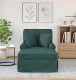 VidaXL Chaise Lounge met Rok Donkergroen 91 x 157 x 91 cm Stof