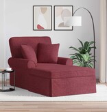 VidaXL Chaise Lounge met Rok met kussen Wijnrood 91 x 157 x 91 cm Stof