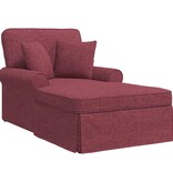 VidaXL Chaise Lounge met Rok met kussen Wijnrood 91 x 157 x 91 cm Stof