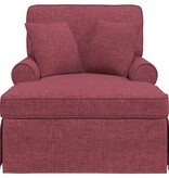 VidaXL Chaise Lounge met Rok met kussen Wijnrood 91 x 157 x 91 cm Stof