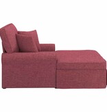 VidaXL Chaise Lounge met Rok met kussen Wijnrood 91 x 157 x 91 cm Stof
