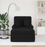 VidaXL Chaise Lounge met Rok met kussen Zwart 91 x 157 x 91 cm Stof