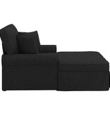 VidaXL Chaise Lounge met Rok met kussen Zwart 91 x 157 x 91 cm Stof
