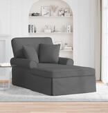 VidaXL Chaise Lounge met Rok Donkergrijs 91 x 157 x 91 cm Stof