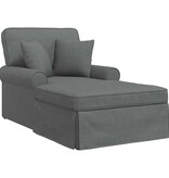 VidaXL Chaise Lounge met Rok Donkergrijs 91 x 157 x 91 cm Stof