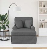 VidaXL Chaise Lounge met Rok Donkergrijs 91 x 157 x 91 cm Stof