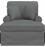 VidaXL Chaise Lounge met Rok Donkergrijs 91 x 157 x 91 cm Stof