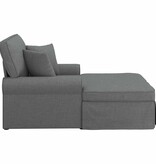 VidaXL Chaise Lounge met Rok Donkergrijs 91 x 157 x 91 cm Stof