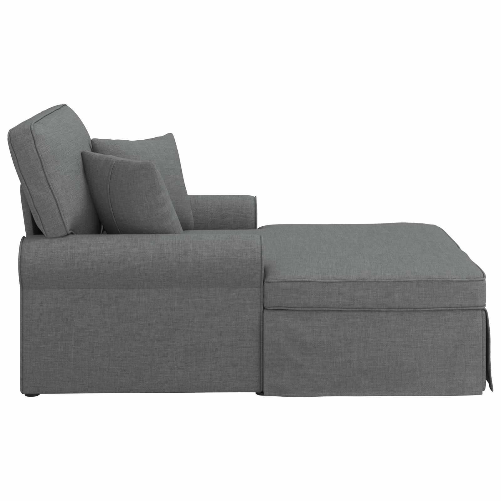 VidaXL Chaise Lounge met Rok Donkergrijs 91 x 157 x 91 cm Stof