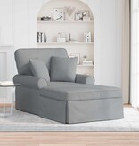 VidaXL Chaise Lounge met Rok Lichtgrijs 91 x 157 x 91 cm Stof