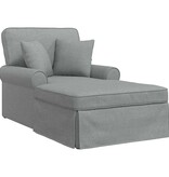 VidaXL Chaise Lounge met Rok Lichtgrijs 91 x 157 x 91 cm Stof