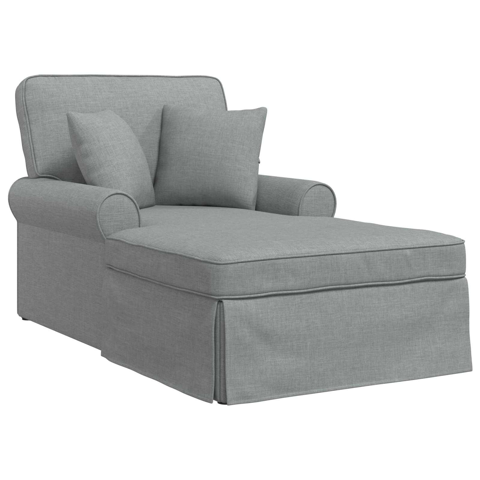 VidaXL Chaise Lounge met Rok Lichtgrijs 91 x 157 x 91 cm Stof