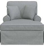 VidaXL Chaise Lounge met Rok Lichtgrijs 91 x 157 x 91 cm Stof