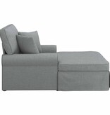VidaXL Chaise Lounge met Rok Lichtgrijs 91 x 157 x 91 cm Stof