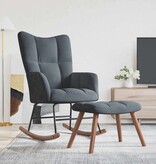 VidaXL Schommelstoel met voetensteun 2 pcs Donkergrijs Fluweel